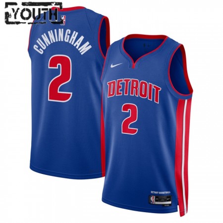 Camiseta Niños Detroit Pistons Cade Cunningham 2 2022-23 Nike Icon Edition Azul Swingman